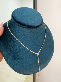 CADENA ESCOTE DIAMANTES ORO